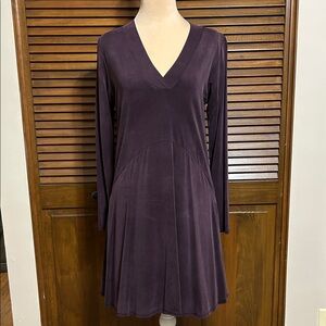 Dolan Left Coast Collection Deep Purple/Eggplant V-Neck Pullover Dress Size XS